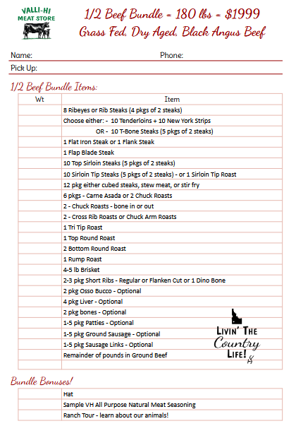 1/2 Beef Bundle - 180 Lbs Black Angus Beef