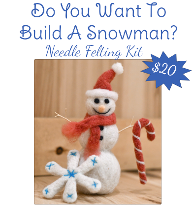 Needle Felting Kit - Do you want to Build a Snowman